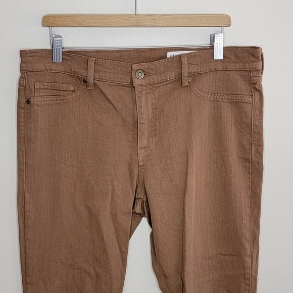 Pistola | Chestnut Brown Skinny Jeans with Frayed Hem & Ankle Zippers - Picture 4 of 5